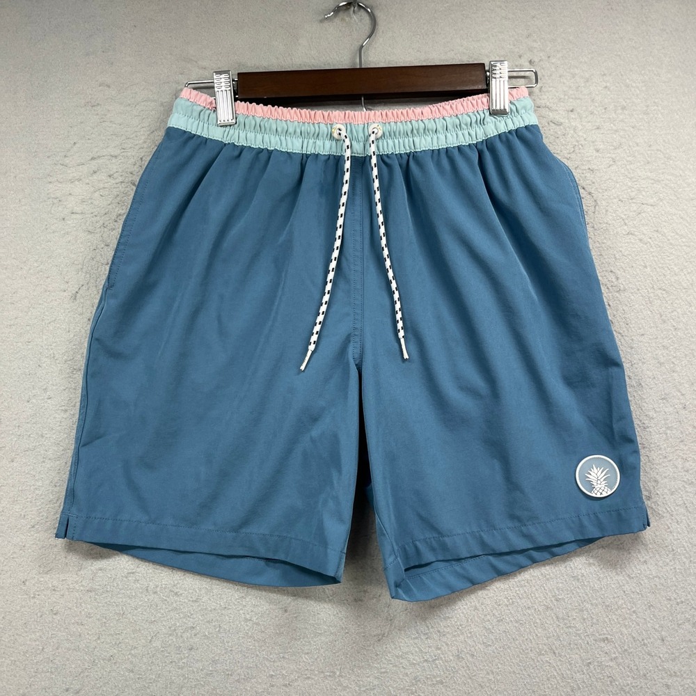 Chubbies Swim Shorts Men Small Blue 7 Inch Inseam Lined Trunk Beach Board Summer